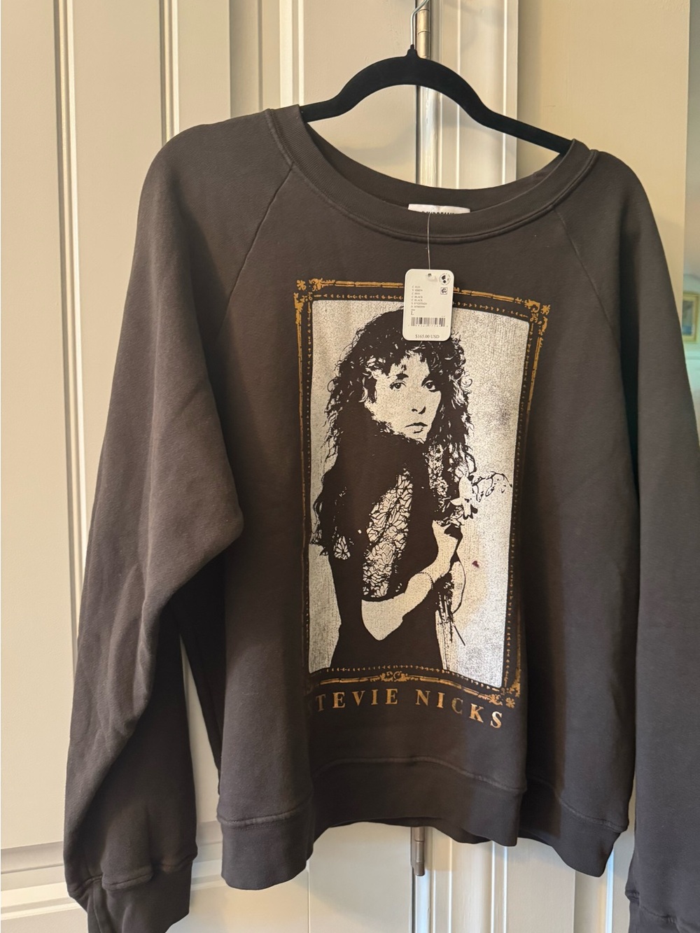 Daydreamer/free people Stevie Nicks Graphic Pullover - Black with Gold Accents